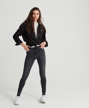 Superdry Superthermo- Skinny High Rise Női Farmer Szürke | ZCTUH9704